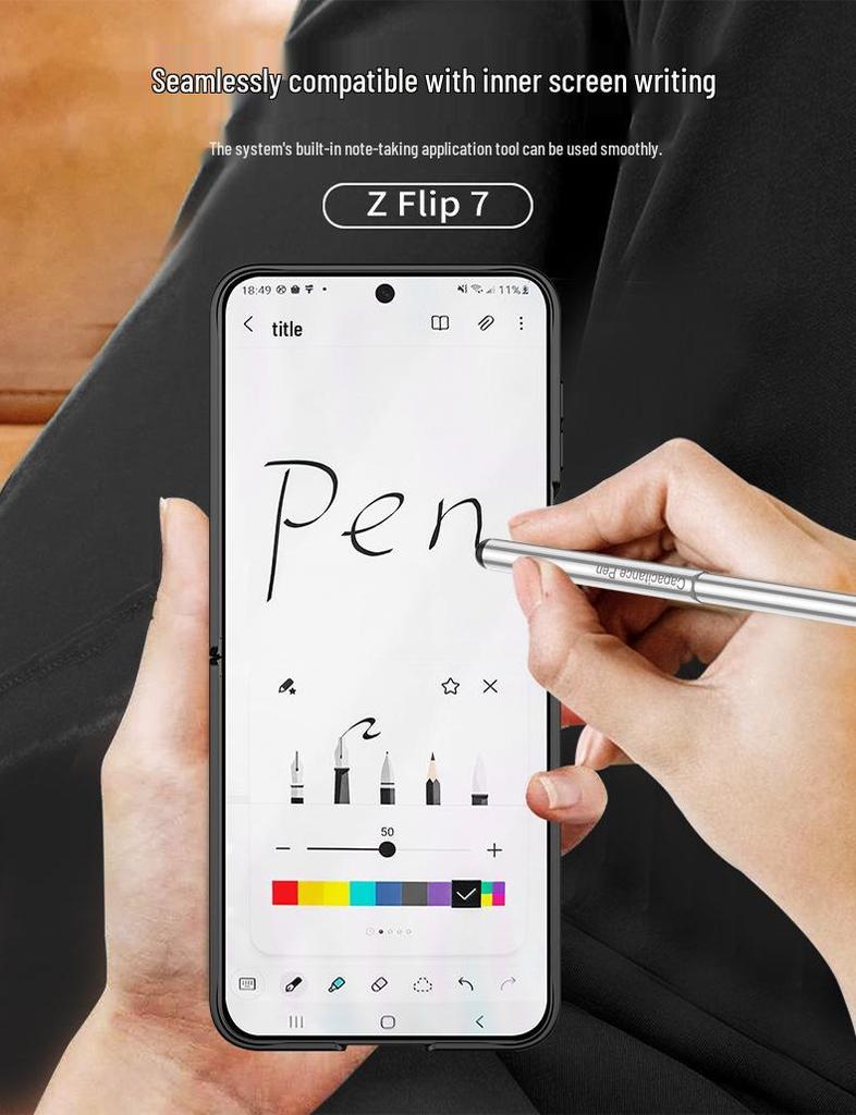 Samsung Z Flip7 Magnetisk Deksel med Penneholder & Beskyttende Skall for Flip6