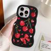Soft Phone Cover Case for iPhone 15 Plus XR 14 13 11 16 Pro Max 8 17 Air 12 Red Lovely Cherry