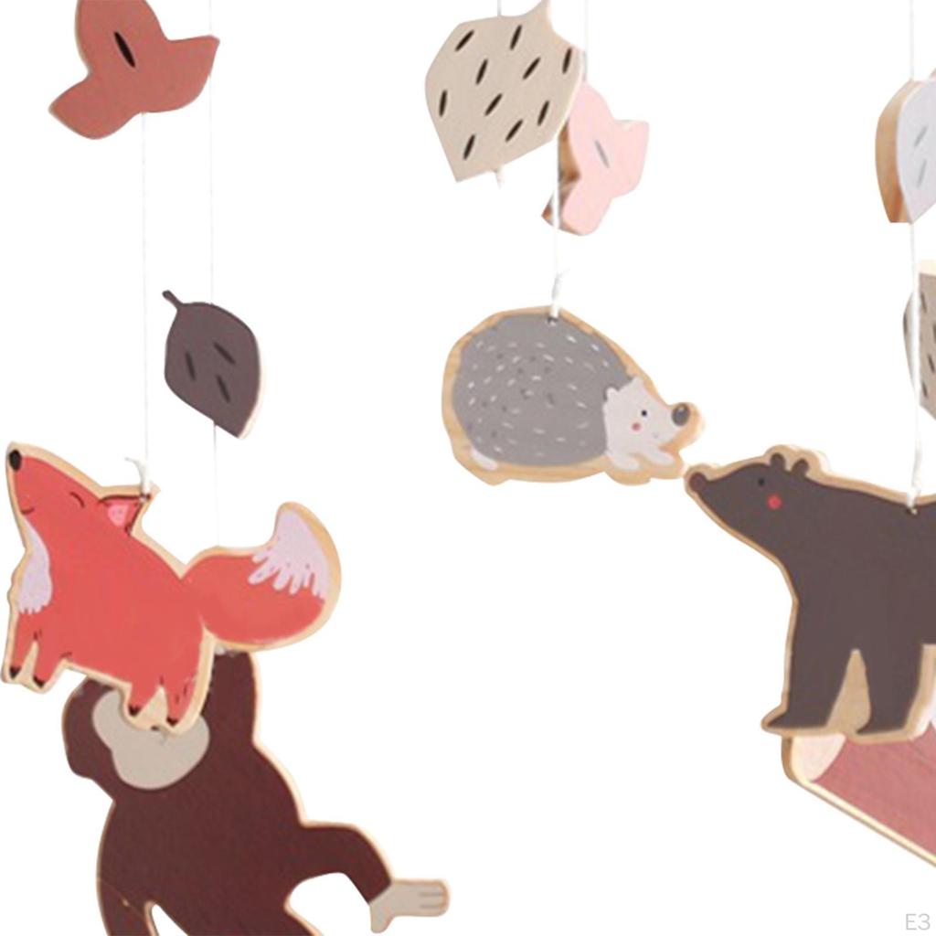 Baby Crib Mobile ,Wooden, Cute ,Bedroom Hanging Decoration ,Sensory Toy ,Hanging Bed Bell ,Baby