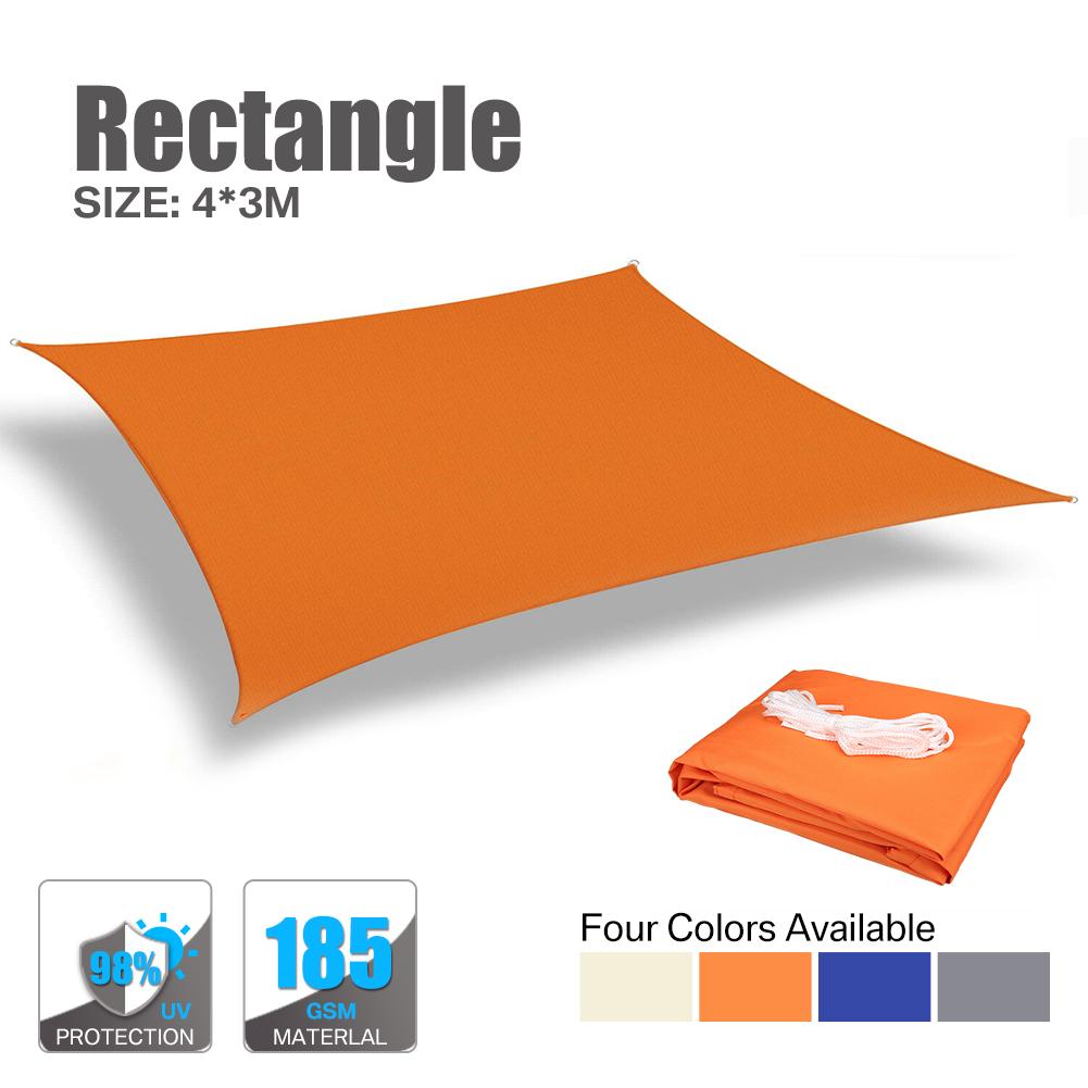 3/5/6M Waterproof Awning Orange Sunshade Sun Shade Sail For Outdoor Garden Beach Camping Patio Pool Sun Canopy Tent Sun Shelters
