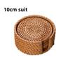 Drink Coasters Set Round Tableware Placemat Dish Mat Bowl Pad Heat Resistant Rattan Weave Cup Mat Kitchen Decoration Accessories