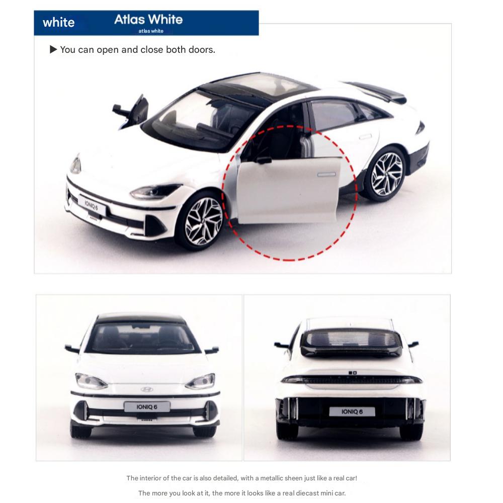 

Hyundai Motor IONIQ 6 Міні Металева модель 1:38 Машинка, Варіант 3 Колір, Іграшка з відтяжкою білий