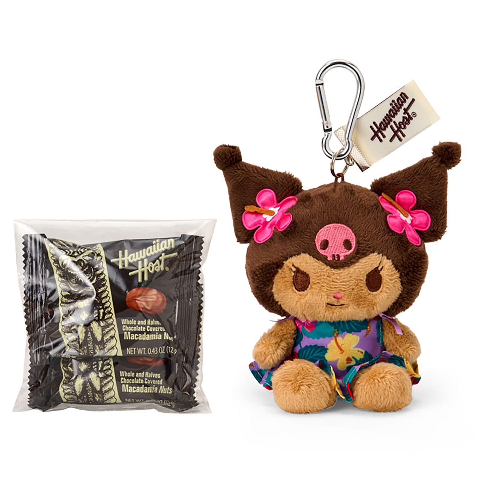 Sanrio Hawaiian Host Macadamia Nut Chocolate Mascot Holder Kuromi 279161 & (Ages 6+)