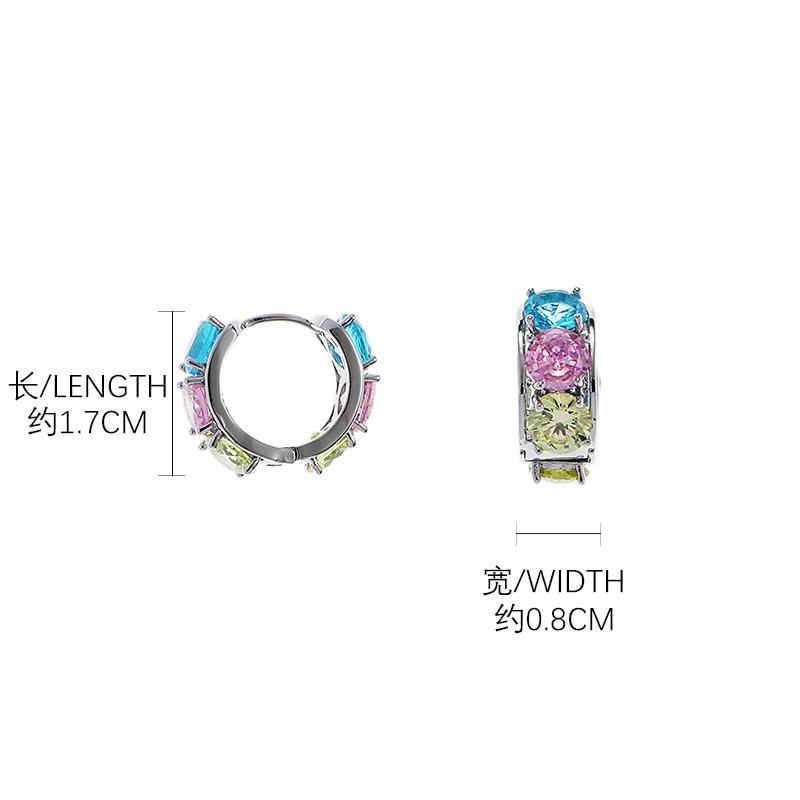 Wind sweet cool babes colored gemstones personality trendy exquisite earrings earrings earrings