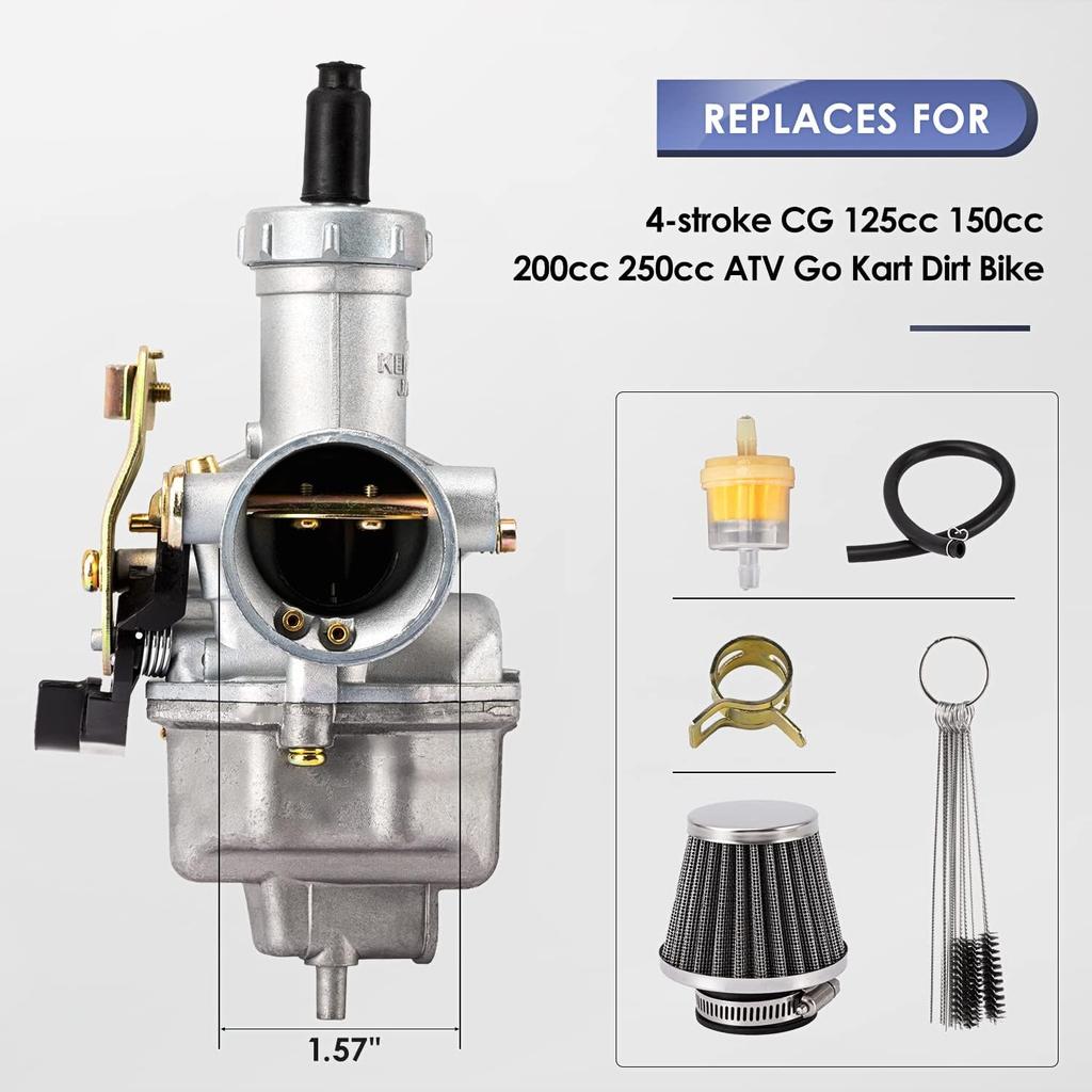 PZ27 Carburetor Fits For 4-Stroke CG 125Cc 150Cc 200Cc 250Cc ATV Go Kart Dirt Bike,Compatible With Taotao Sunl Buyang Coolsport Lifan Kazuma 27Mm