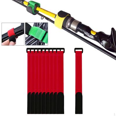 10 Pieces Fishing Rod Straps , Reusable Belts Ties Elastic Casting Holders