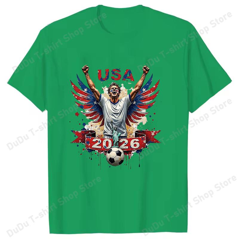 New Unisex Fashion O Neck Tops 2026 Football Printing Shirt Short Sleeve T Shirt Casual Shirt Summer T Shirts Football Fan Shirt