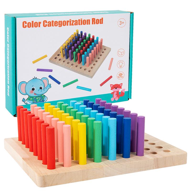 Wooden Sensory Integration Montessori Blocks for Early Education and Home Use