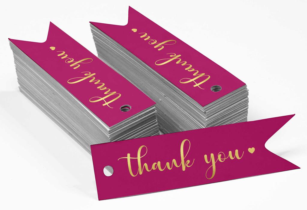 Inkdotpot Pack Of 100 Real Gold Foil Paper Tags Thank You Bridal Shower Favor Hang