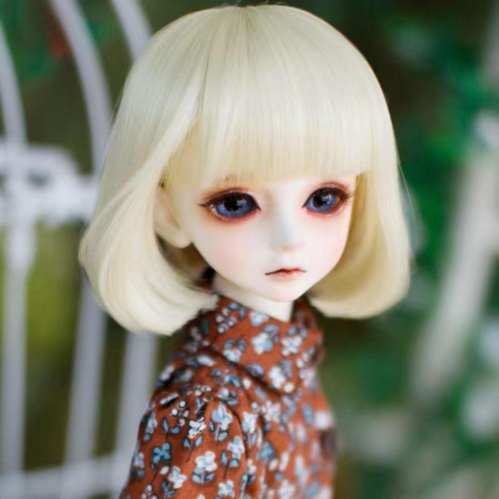Bjd Dolls Hair Bjd SD Wig Fake Hair Long Straight Wavy Hair Cute Short Bobo Wig  For Girls