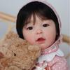 Cute Open Mouth 23 Inch Simulation Baby Doll Meilian Soft Cloth Body Newborn Babies Doll Real Looking Implant Hair Reborn Dolls for Kids Birthday Gift