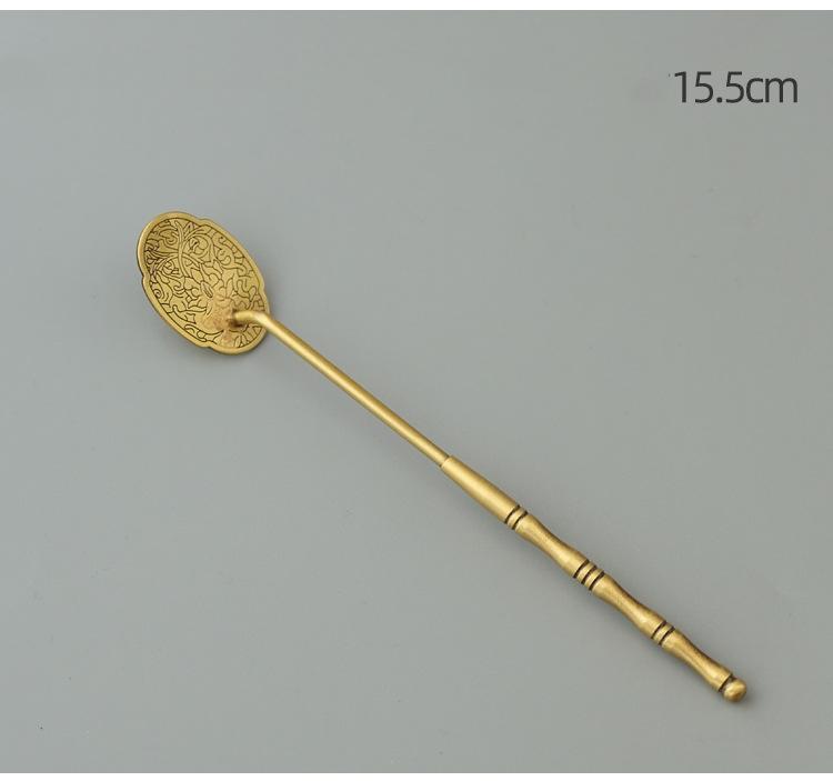 Brass Incense Seal Tool DIY Play Extension Incense Seal Incense Shovel Incense Scoop Ash Incense Sweep Incense Supplies Tools