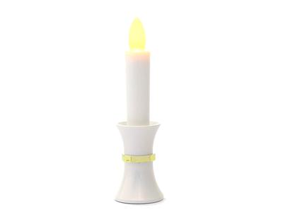 Weiße LED-Kerze mit Ständer, 15 cm, Einzelkerze, Ideal für kompakte buddhistische Altäre unter 40 cm Breite