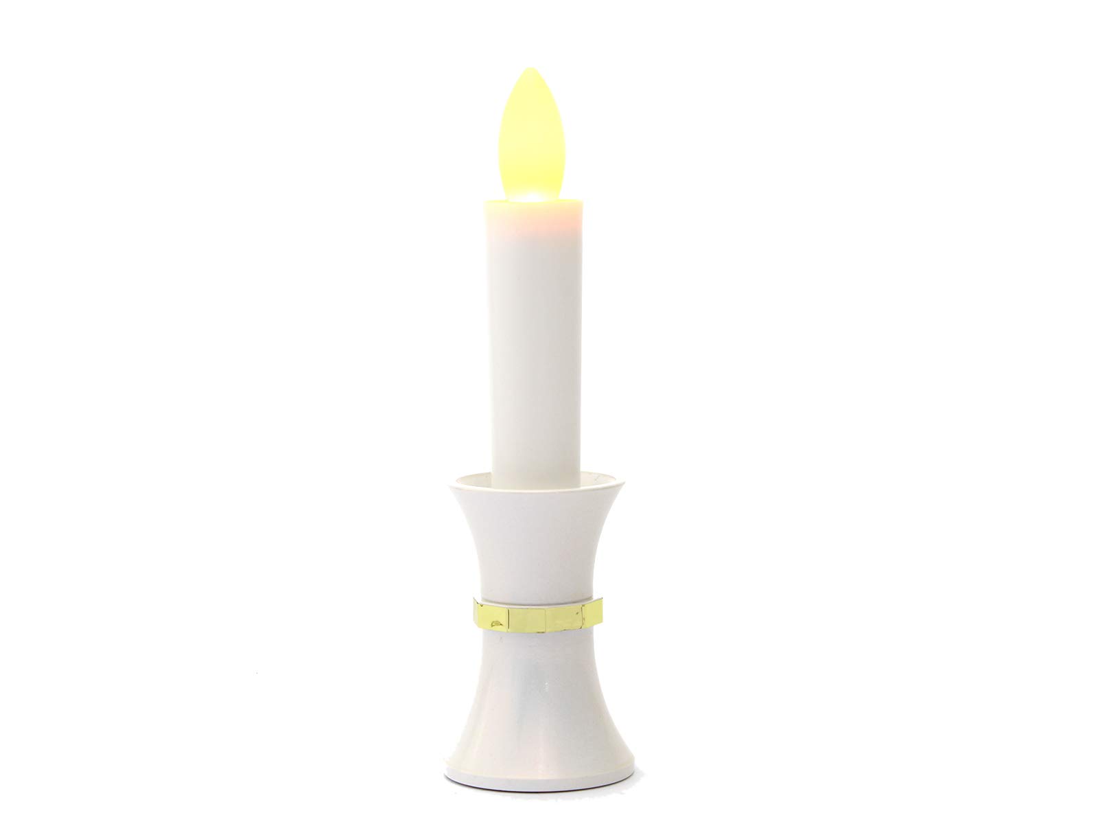 

White LED Candle with Stand, 15cm, Single Candle, Ideal for Compact Buddhist Altars Under 40cm Wide