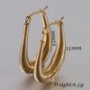 18K Gold Stainless Steel U-shaped Fashion Hoop Earrings for Women