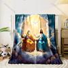 The Clouds In the Sky Jesus the Trinity Print Believer Pray Blanket Warm Soft Flannel Material Suitable for All Seasons Gift