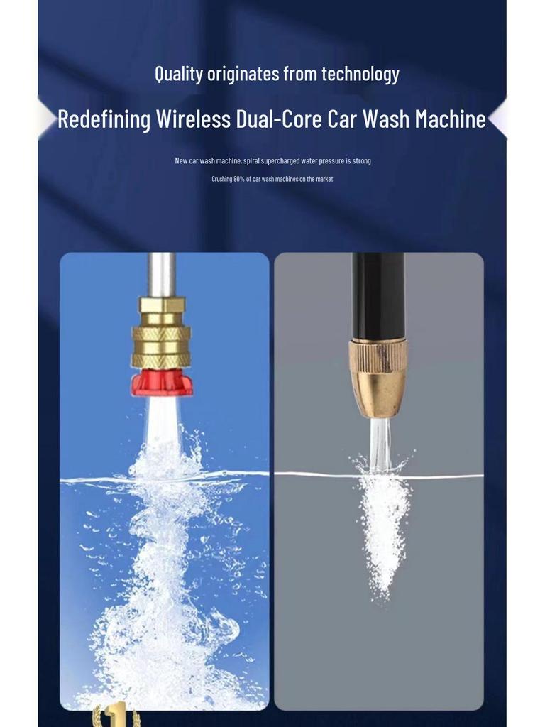 Cordless High-Pressure Car Wash Water Gun with Rechargeable Battery