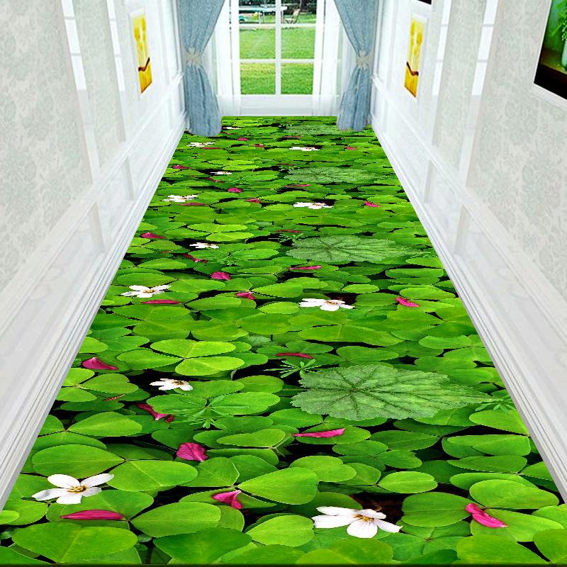 2D Visual Effect Corridor Carpet Nature Scene Design Ultra Washable Non Slip Stain Resistant Mat for Hallway Bedroom Home Decor