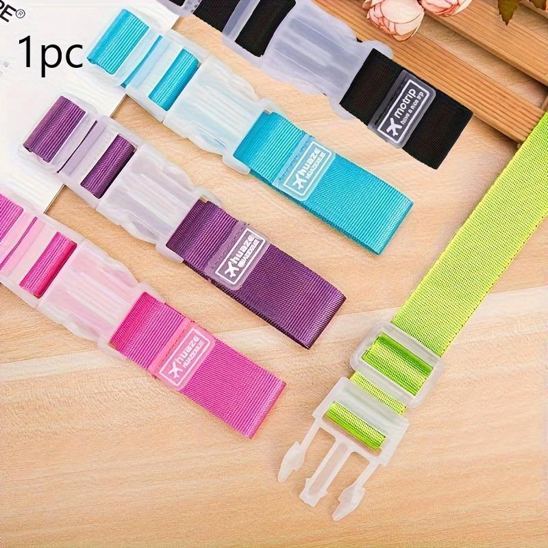 1pc/3pcs/5pcs Colorful Luggage Belt Travel Portable Gadgets, Adjustable Luggage Seat Belt with Release Buckle, Luggage Travel Accessories