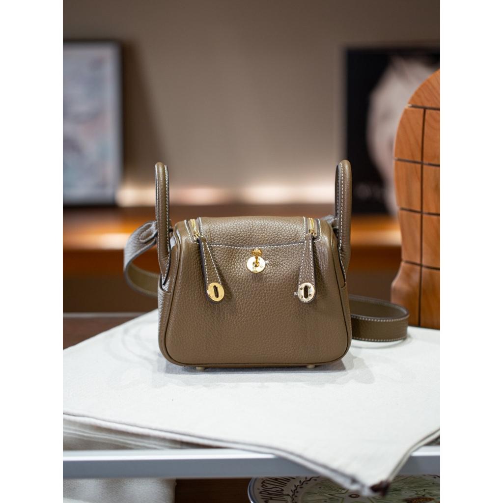 Kazilan Lindi 19cmTC Leder Arzttasche Hardware Handheld Umhängetasche Schultertasche Damen Tasche Trend