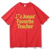Jonas' Lieblingslehrer T-Shirt Joe Jonas Cartoon Druck Kleidung Design Harajuku Ästhetik Oberteile für Damen Herren Baumwoll-T-Shirts