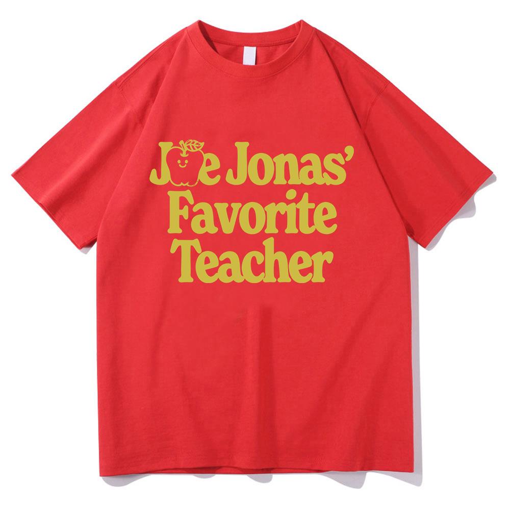 

Jonas s Favorite Teacher Tee Joe Jonas Cartoon Print Clothing New Design Harajuku Aesthetic Tops for Women Men Cotton T-shirts 4XL