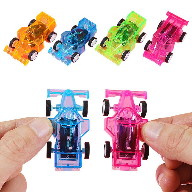 Mini Push Plastic Back Car Toy With Color Transparent Design For Kids Learning