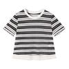 Xiangying Women's Tassel Stripe Black T-Shirt