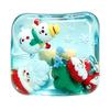 Stress Relieving Squishy Toys Christmas Relief Toy with Internal Dolls, Transparent Soft Maltose Squeezable Cube Sensory Fidget Toy, Portable