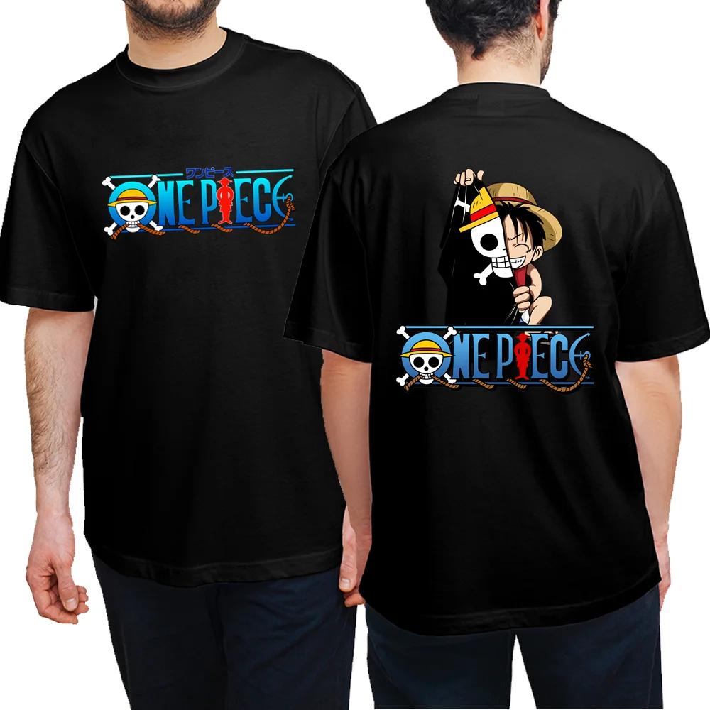 Men's Summer High Quality Clothing 100% Cotton Short Sleeve T-shirt One Piece Skull Print Street Casual Comfortable Cotton Top F