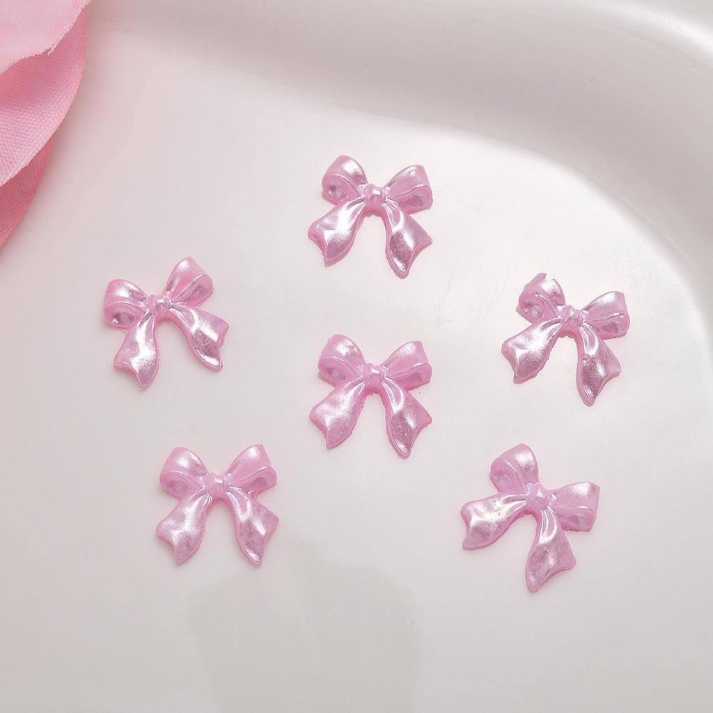3D Pink Ribbon Bow Nail Accessories - Handmade DIY Wearable