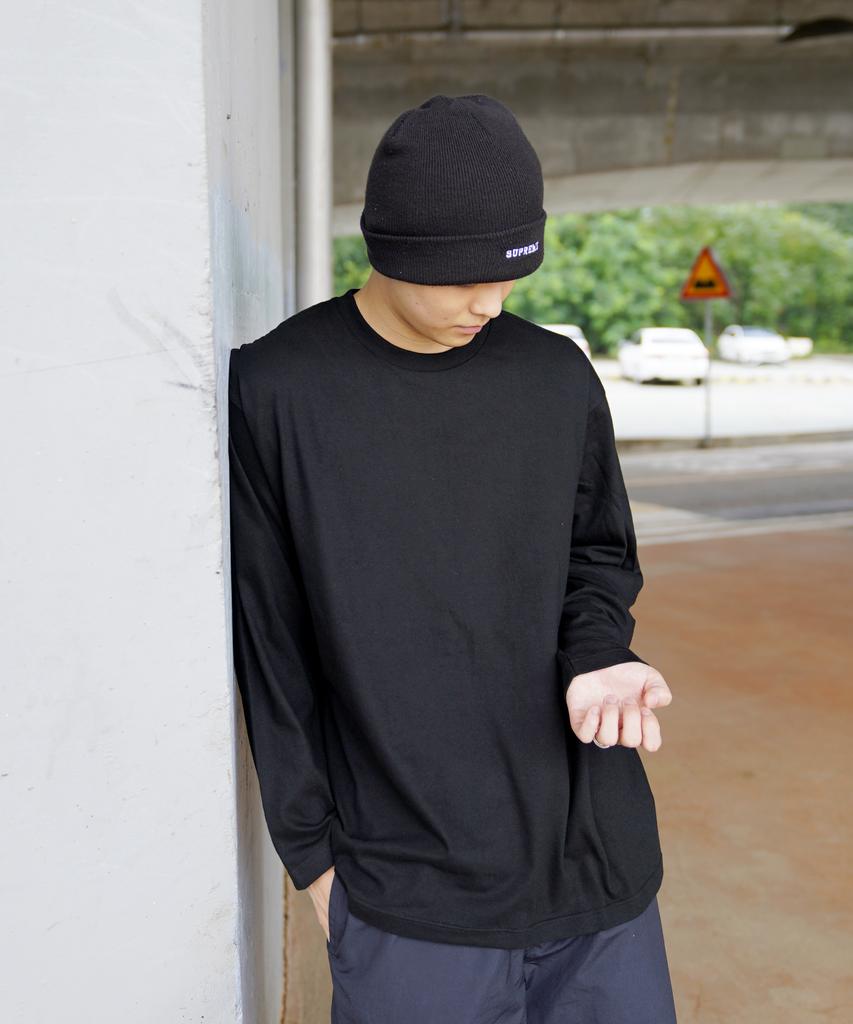 CREAM SODA LAB Solid Basic Long Sleeve Black