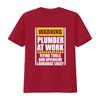 Warning Plumber At Work Funny Flying Tools Offensive Language T Shirt Up To 5xl Vintage Unisex Versatile