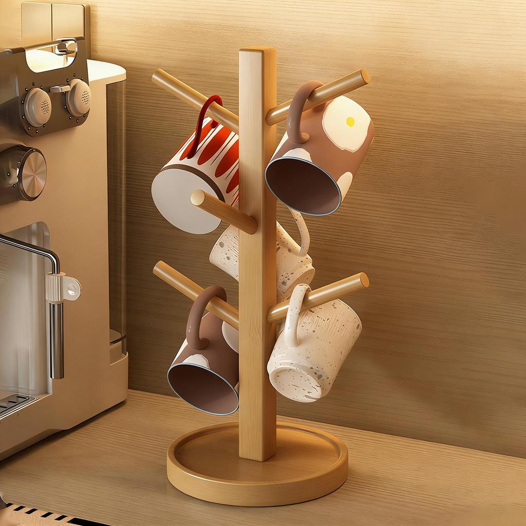Mug Holder Cup Rack With 6-Hook Coffee Mug Tree For Counter For Wedding Living Room Cafe Restaurant Hotel Party