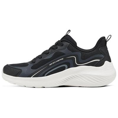 Bobs Sport Scarpe Casual Basse Comode Sneaker Donna Nero Bianco 117487-BLK
