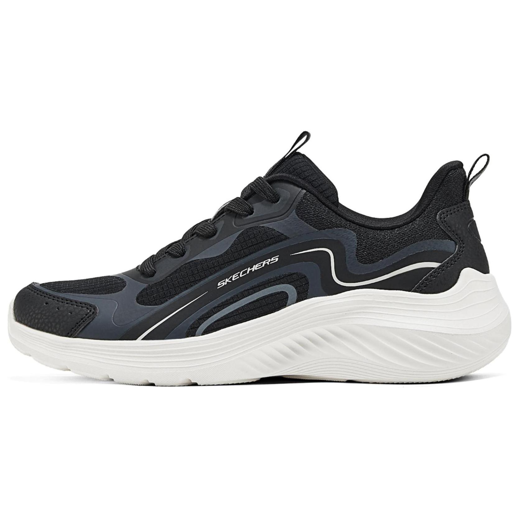 Skechers Bobs Sport Comfortable Low-Top Casual Shoes Women sneaker Black White 117487-BLK 35