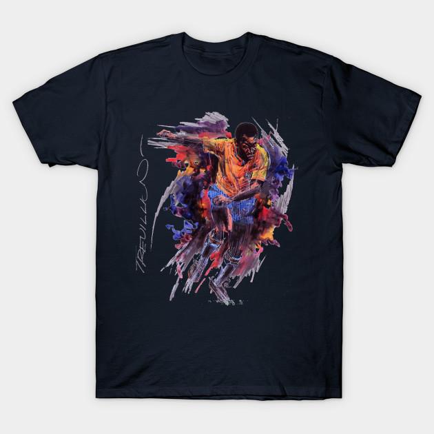 Men Black Print T-shirt Pele No-Cut Transfer Paper Print Cotton Tshirt L тёмно-синий