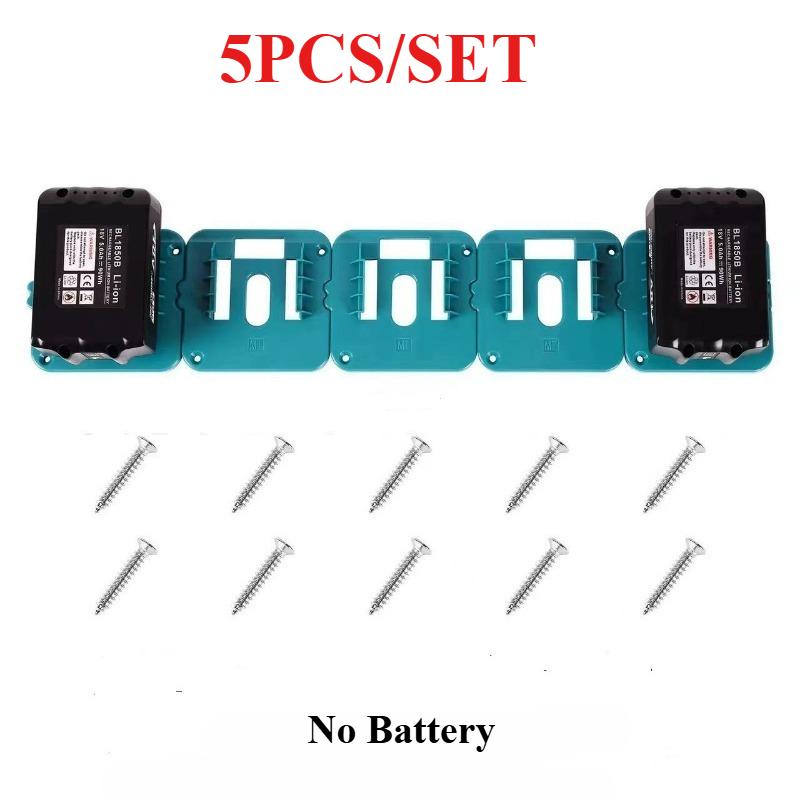 

5PCS Battery Holder for Makita 18V Li-ion Battery Tools Machine Holder Storage Rack Wall Mount for BL1860 BL1850(No Battery)