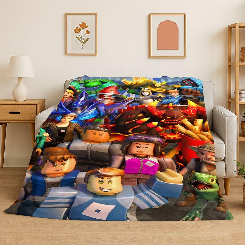 3D R-Robloxs Games Cartoon Soft Plush Blanket,Flannel Throw Blanket for Living Room Bedroom Bed Sofa Cover Picnic Office Gift