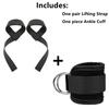 Correas de Levantamiento de Peso Gym Hard Pull Acolchadas Soporte de Muñeca Cinturón Deadlift Tobilleras Entrenamiento Crossfit Fitness para Hombres y Mujeres