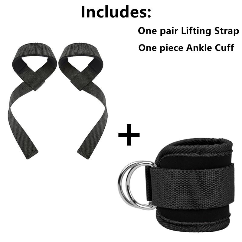Correas de Levantamiento de Peso Gym Hard Pull Acolchadas Soporte de Muñeca Cinturón Deadlift Tobilleras Entrenamiento Crossfit Fitness para Hombres y Mujeres