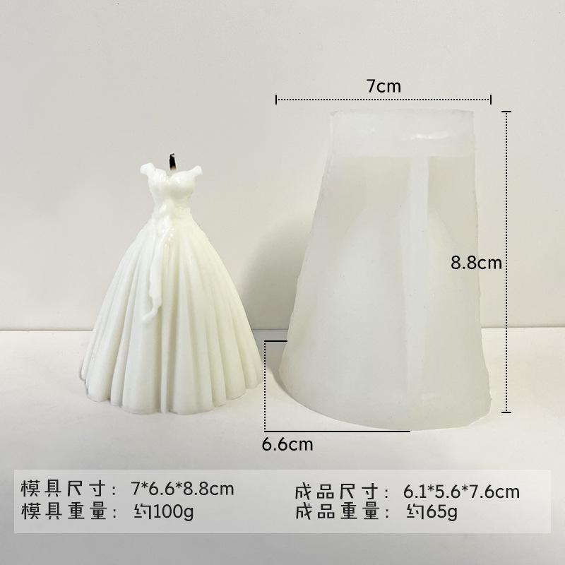 

3D Wedding Dress Suit Silicone Mold, Handmade Scented Candle Soap Gypsum Crafts Mold, Valentine s Day Gifts, Home Decoration