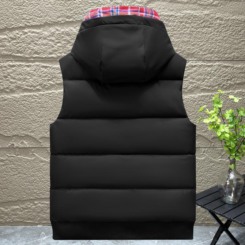 Fashion Fake Two Pieces Warm Vest for Man Winter Sleeveless Jackets Hooded Plus Size Thick Man Coat