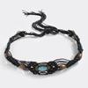 New Bohemian-style Alloy Cat's Eye Crown Bead Woven and Knotted Ethnic Style Handmade Vacation Women's Waist Rope