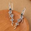 Bohemian Style Vintage Hand Carved Rattan Leaf Shaped Dangle Earrings for Women's Creative  Festival Jewelry Accessories