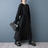 Long sleeve plus size black vintage new in dresses for women casual loose spring autumn dress