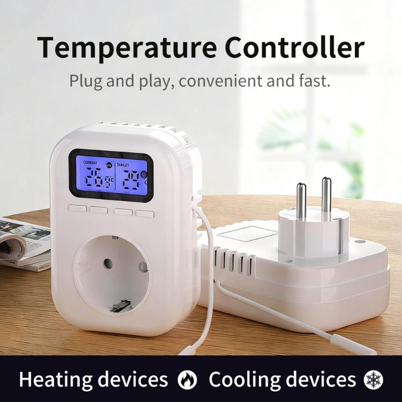 Intelligent WiFi Outlet With Temperature Controls & Timer Function Heavy Duty 15A 2500W for Aquariums Reptiles Tank Heaters Fan