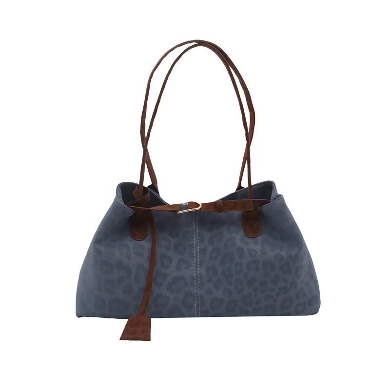 Pu-Schultertasche mit Leopardenmuster für Damen mit Gürteldekor für den täglichen Freizeitgebrauch