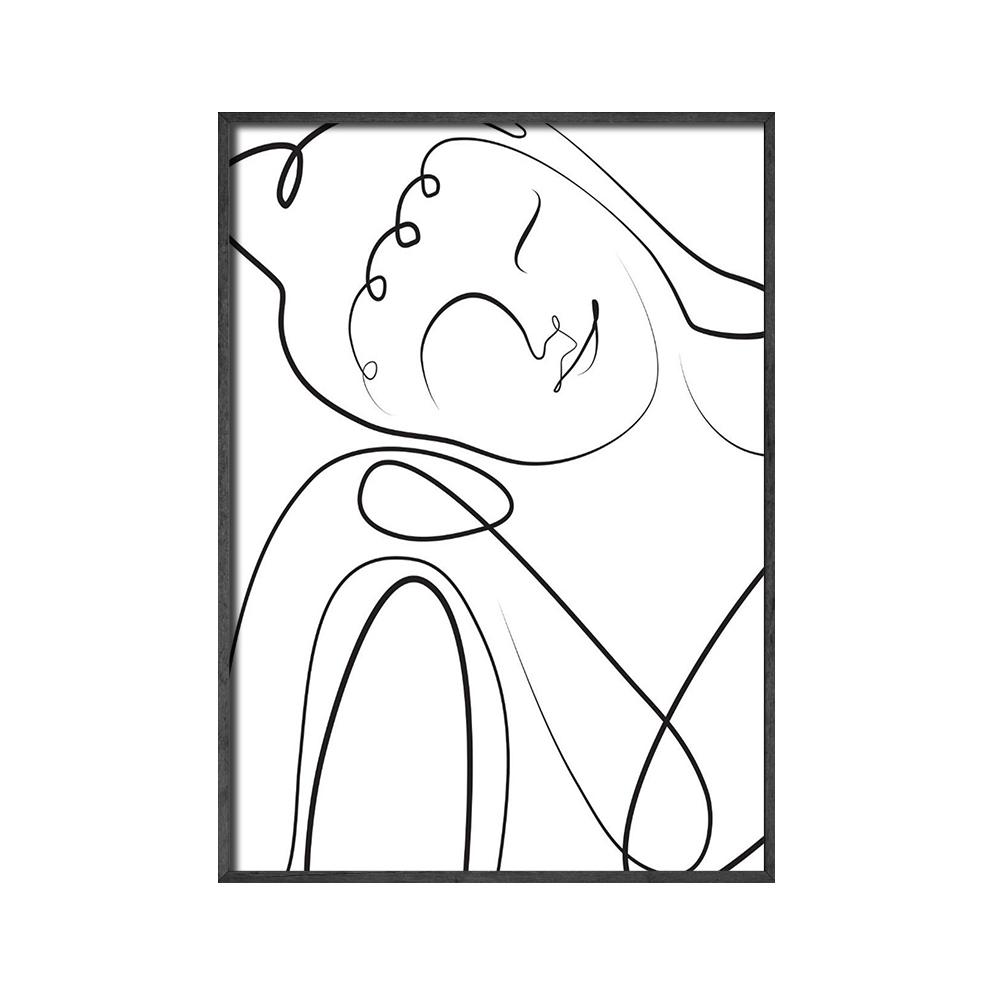 Meditierende Buddha Linie Leinwand Malerei Poster Minimalistischen Zen Eine Linie Zeichnung Namaste Zitat Yoga Wand Kunst Wohnkultur