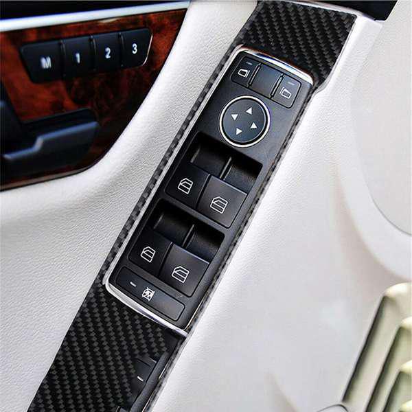 

Carbon Fiber Pattern ABS Car Window Switch Cover Set None